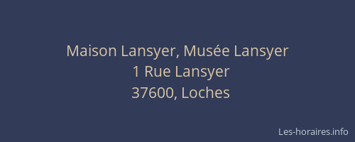 Maison Lansyer, Musée Lansyer