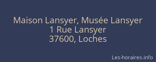 Maison Lansyer, Musée Lansyer