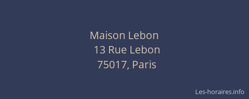 Maison Lebon
