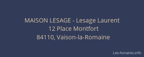 MAISON LESAGE - Lesage Laurent
