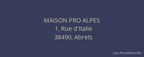MAISON PRO ALPES