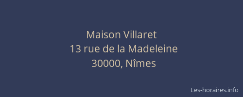 Maison Villaret