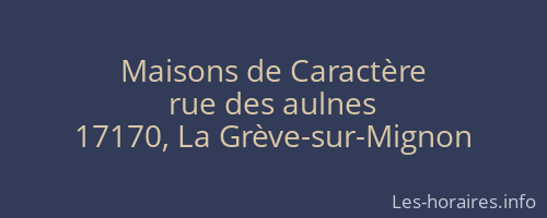 Maisons de Caractère