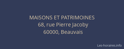 MAISONS ET PATRIMOINES