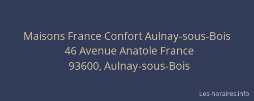 Maisons France Confort Aulnay-sous-Bois