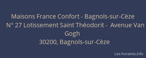 Maisons France Confort - Bagnols-sur-C&egrave;ze
