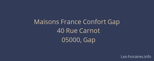 Maisons France Confort Gap