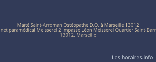 Maïté Saint-Arroman Ostéopathe D.O. à Marseille 13012