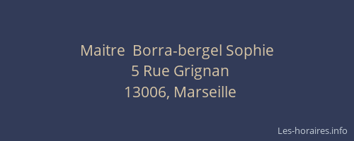 Maitre  Borra-bergel Sophie