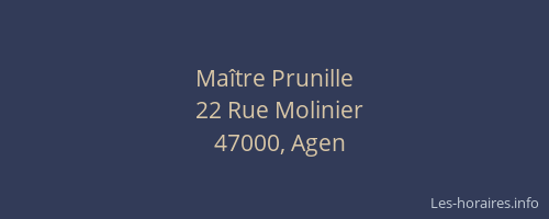 Maître Prunille