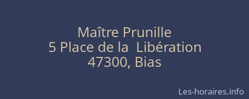 Maître Prunille