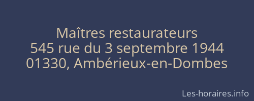 Maîtres restaurateurs