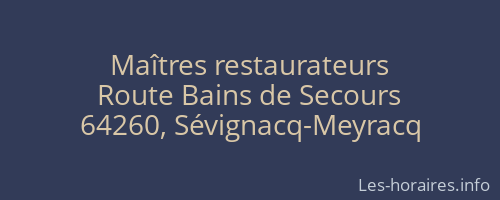 Maîtres restaurateurs