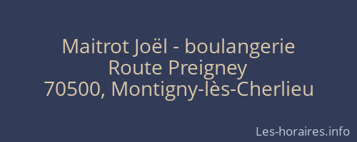 Maitrot Joël - boulangerie
