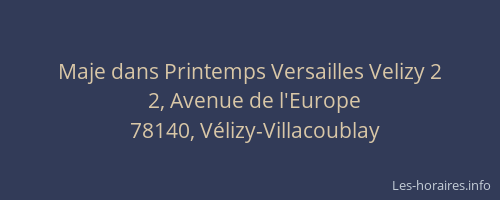 Maje dans Printemps Versailles Velizy 2