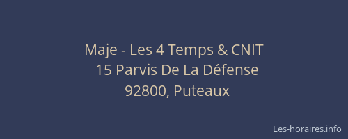 Maje - Les 4 Temps & CNIT