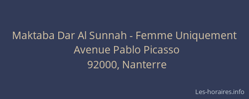 Maktaba Dar Al Sunnah - Femme Uniquement