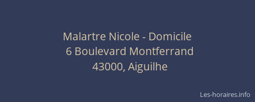 Malartre Nicole - Domicile