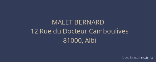 MALET BERNARD