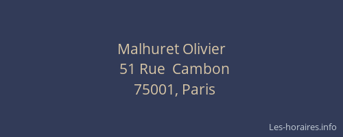Malhuret Olivier