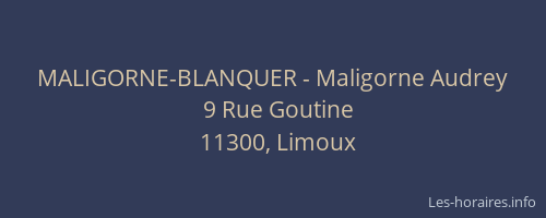 MALIGORNE-BLANQUER - Maligorne Audrey