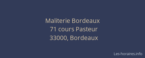 Maliterie Bordeaux