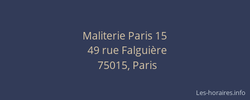 Maliterie Paris 15