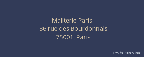Maliterie Paris