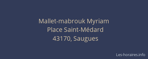 Mallet-mabrouk Myriam
