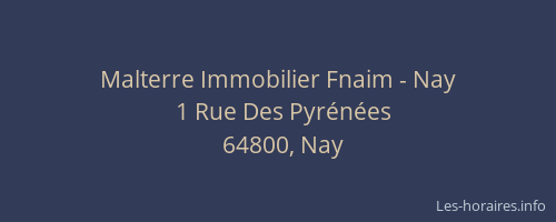 Malterre Immobilier Fnaim - Nay