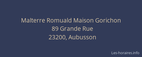 Malterre Romuald Maison Gorichon