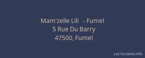 Mam'zelle Lili   - Fumel