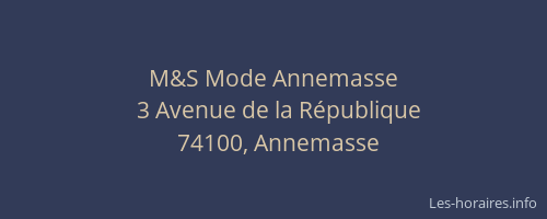M&S Mode Annemasse