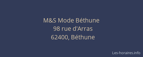 M&S Mode Béthune