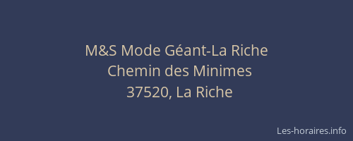 M&S Mode Géant-La Riche