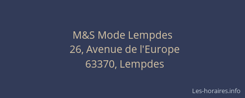 M&S Mode Lempdes