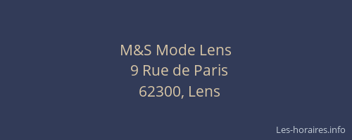 M&S Mode Lens