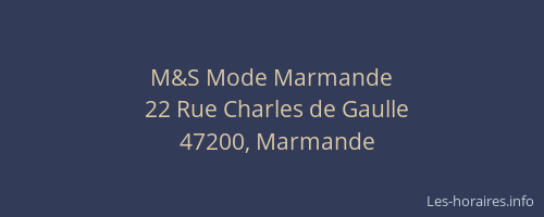 M&S Mode Marmande