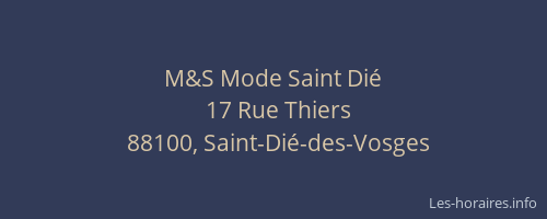 M&S Mode Saint Dié