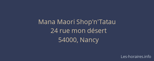 Mana Maori Shop'n'Tatau