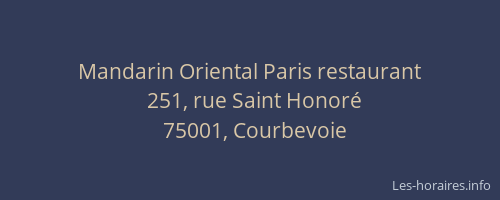 Mandarin Oriental Paris restaurant