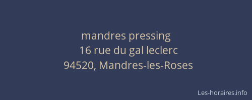 mandres pressing