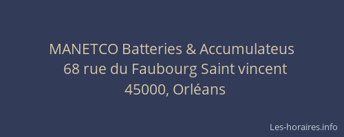 MANETCO Batteries & Accumulateus
