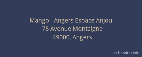 Mango - Angers Espace Anjou