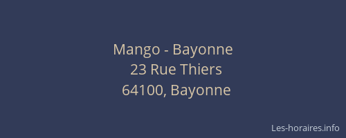 Mango - Bayonne