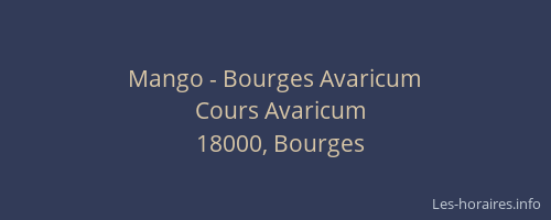 Mango - Bourges Avaricum