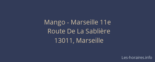 Mango - Marseille 11e