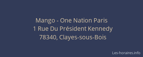 Mango - One Nation Paris