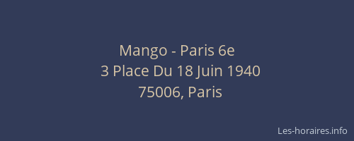 Mango - Paris 6e
