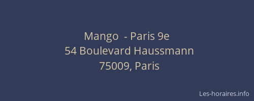 Mango  - Paris 9e